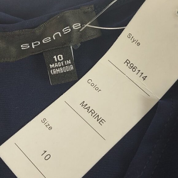 Spense Women's Navy Blue Drape Front Sleeveless Jumpsuit. Size 10 (NWT) - Picture 10 of 12
